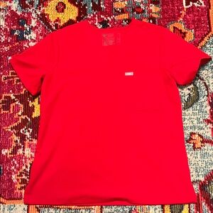 Figs Red Scrub Top